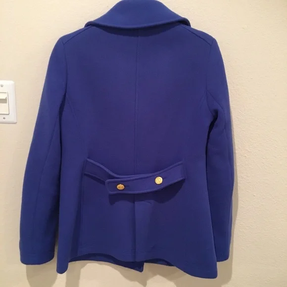 J. Crew Blue Pea Coat with Gold Buttons - Picture 2 of 7